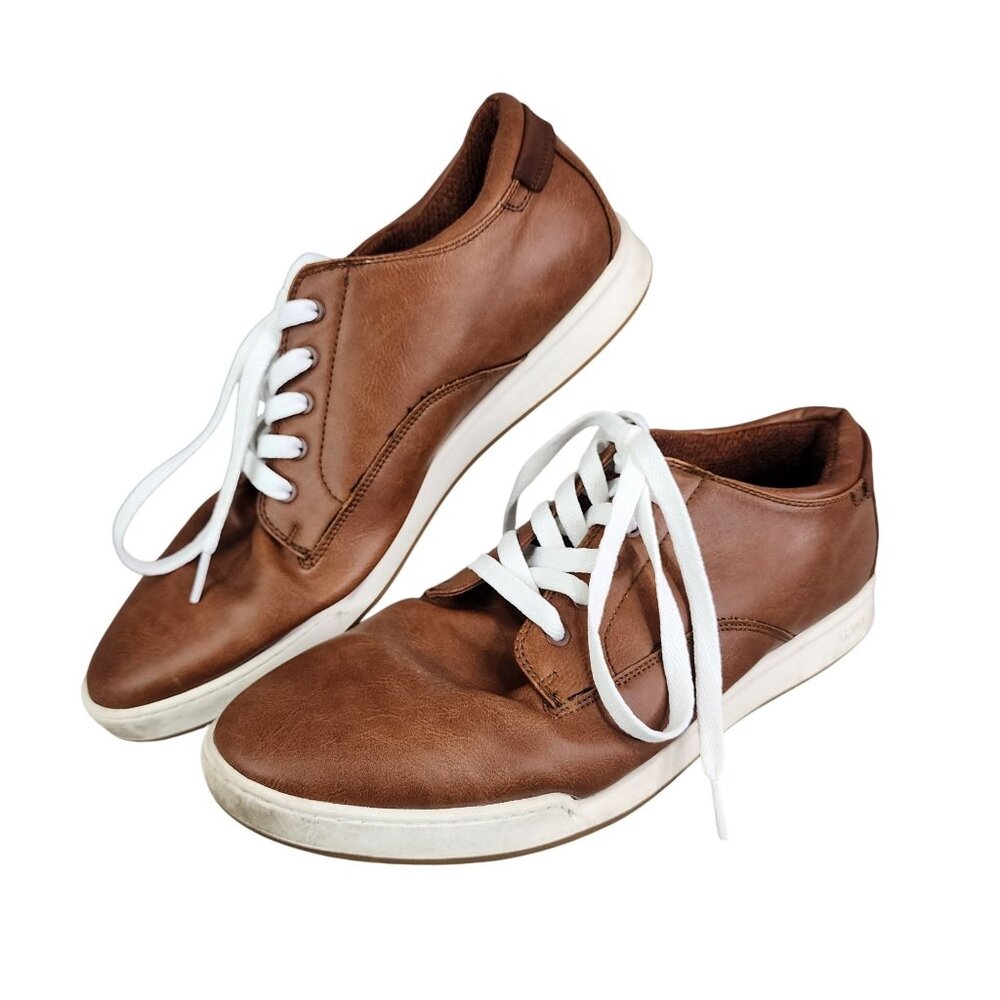 Mens Brown &White Aldo Nerrawia Casual Faux Leather Sneaker Shoe Size 12